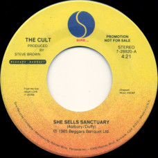 THE CULT - SHE SELLS SANCTUARY - 7" USA 1985 - PROMO - NEAR MINT